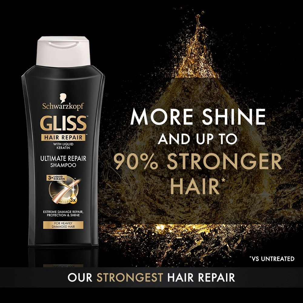 GLISS Hair Repair Ultimate Repair Set with Shampoo and Conditioner for Damaged Hair, Set of 2