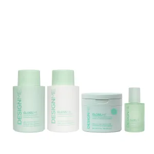 GLOSS.ME Hydrating & Shine System by DESIGNME | Natural, Sulfate Free Shampoo, Hair Conditioner for Dry Hair, Hair Serum, & Hair Mask | With Moisturizing Argan Oil for Strong, Soft & Shiny Hair