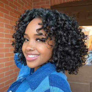 GoGo Curl Crochet Hair 7 Packs Water Wave Crochet Hair for Women 8 Inch Short Curly Crochet Braids Hair Deep Wave Braiding Hair for Boho Braids (8 Inch, 1B)