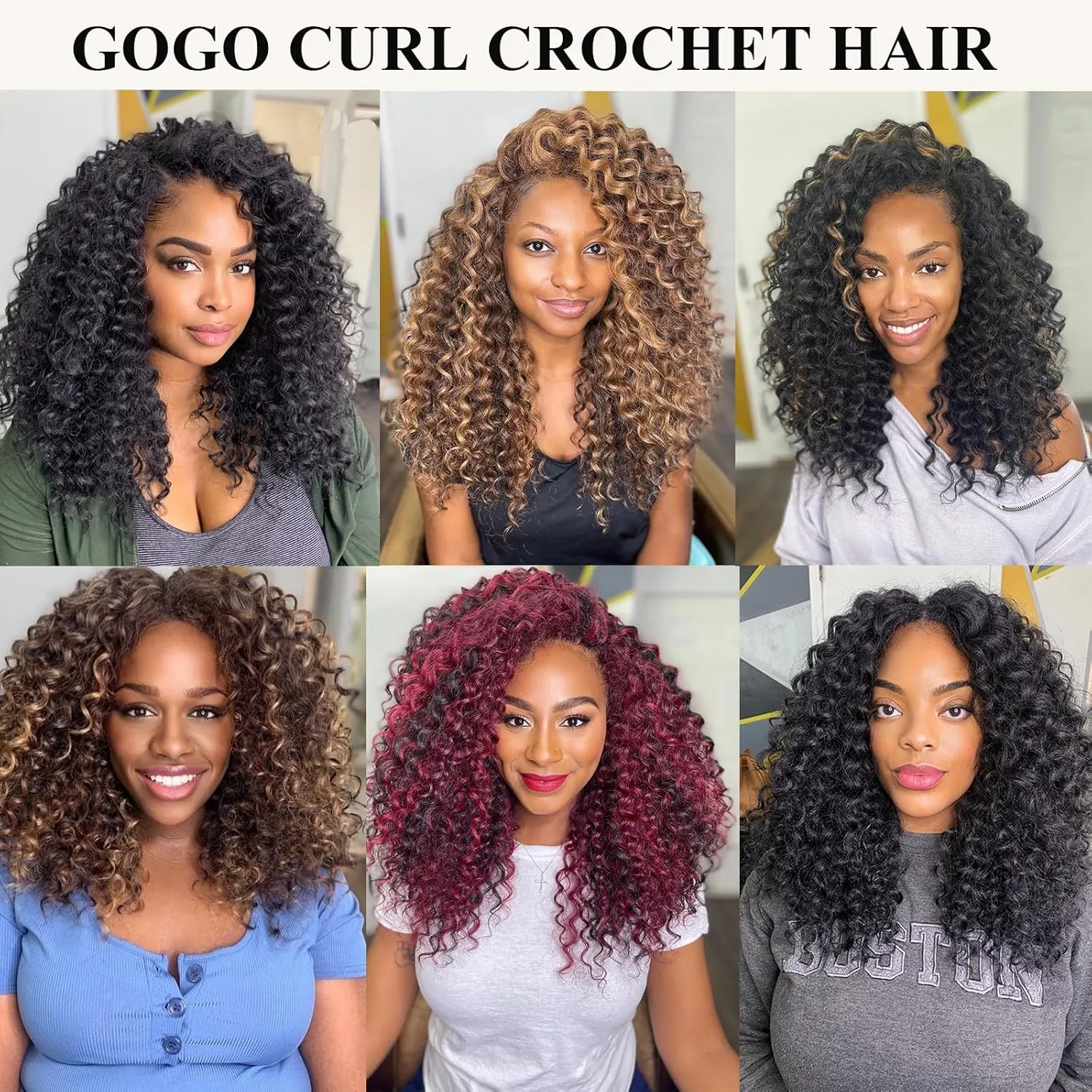 GoGo Curl Crochet Hair 7 Packs Water Wave Crochet Hair for Women 8 Inch Short Curly Crochet Braids Hair Grey Deep Wave Braiding Hair for Boho Braids (8 Inch, 1B/Grey)