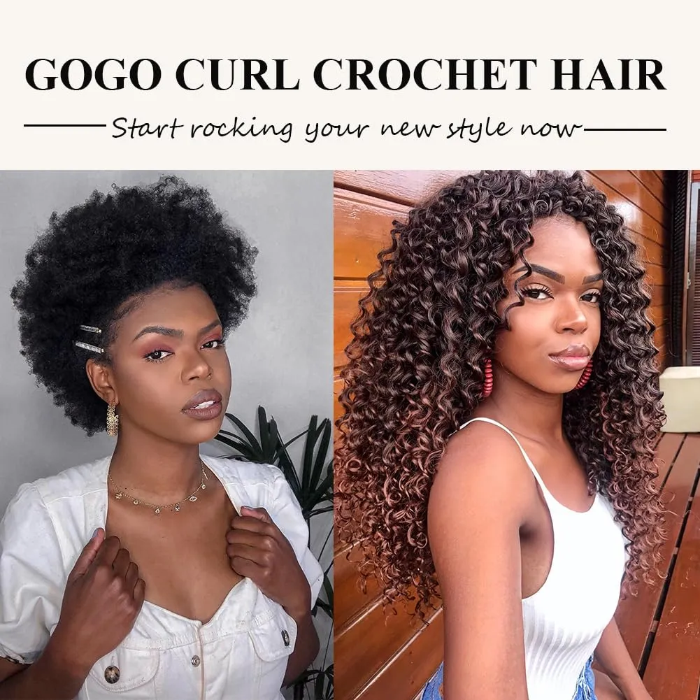 GoGo Curl Crochet Hair 7 Packs Water Wave Crochet Hair for Women 8 Inch Short Curly Crochet Braids Hair Grey Deep Wave Braiding Hair for Boho Braids (8 Inch, 1B/Grey)