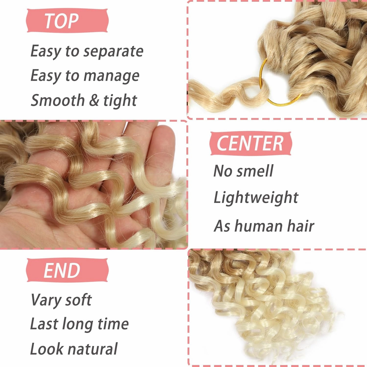 Gogo Curl Crochet Hair 12 Inch 7 Packs Short Curly Crochet Hair for Black Women Ocean Wave Water Wave Deep Braiding Hair for Women, Natural Looking Styles (12INCH, 27/613)