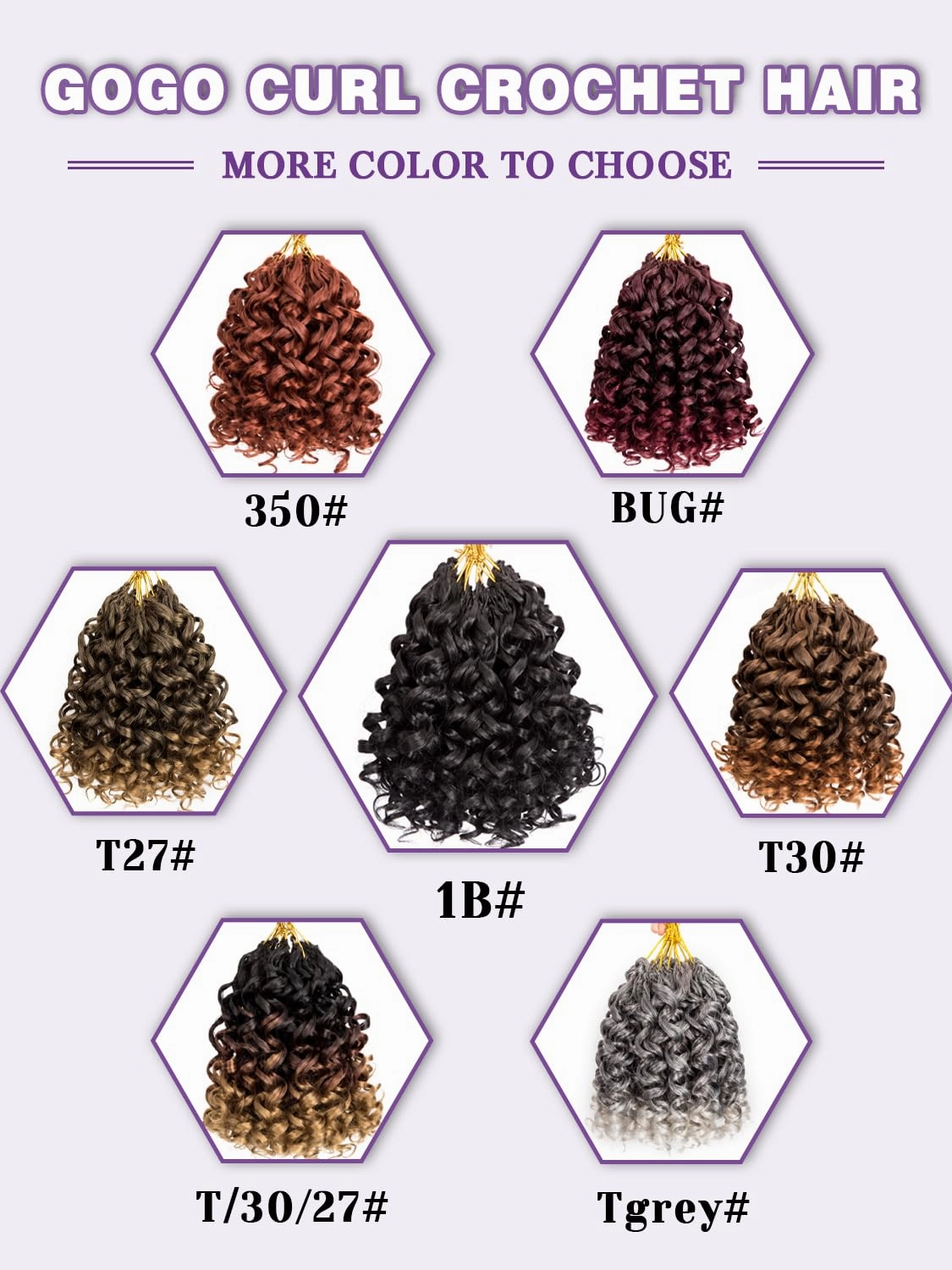 GoGo Curl Crochet Hair Ombre Brown Curly Braids for Women 8 Inch 7 Packs Short Beach Ocean Deep Twist Synthetic Extensions T30#