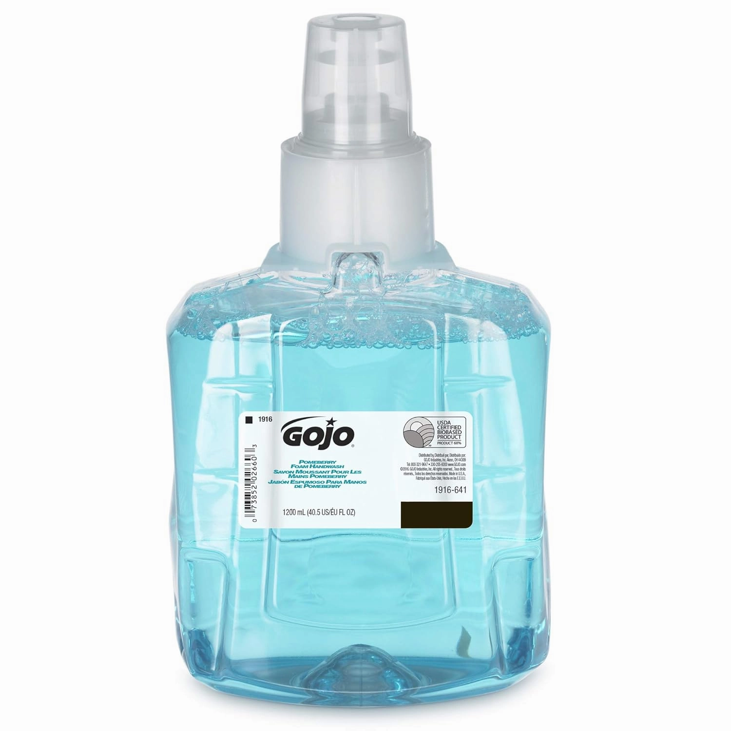 GOJO Pomeberry Foam Handwash, Pomegranate Fragrance, 1200 mL Hand Soap Refill LTX-12 Touch-Free Dispenser (Pack of 1) – 1916-06-EC
