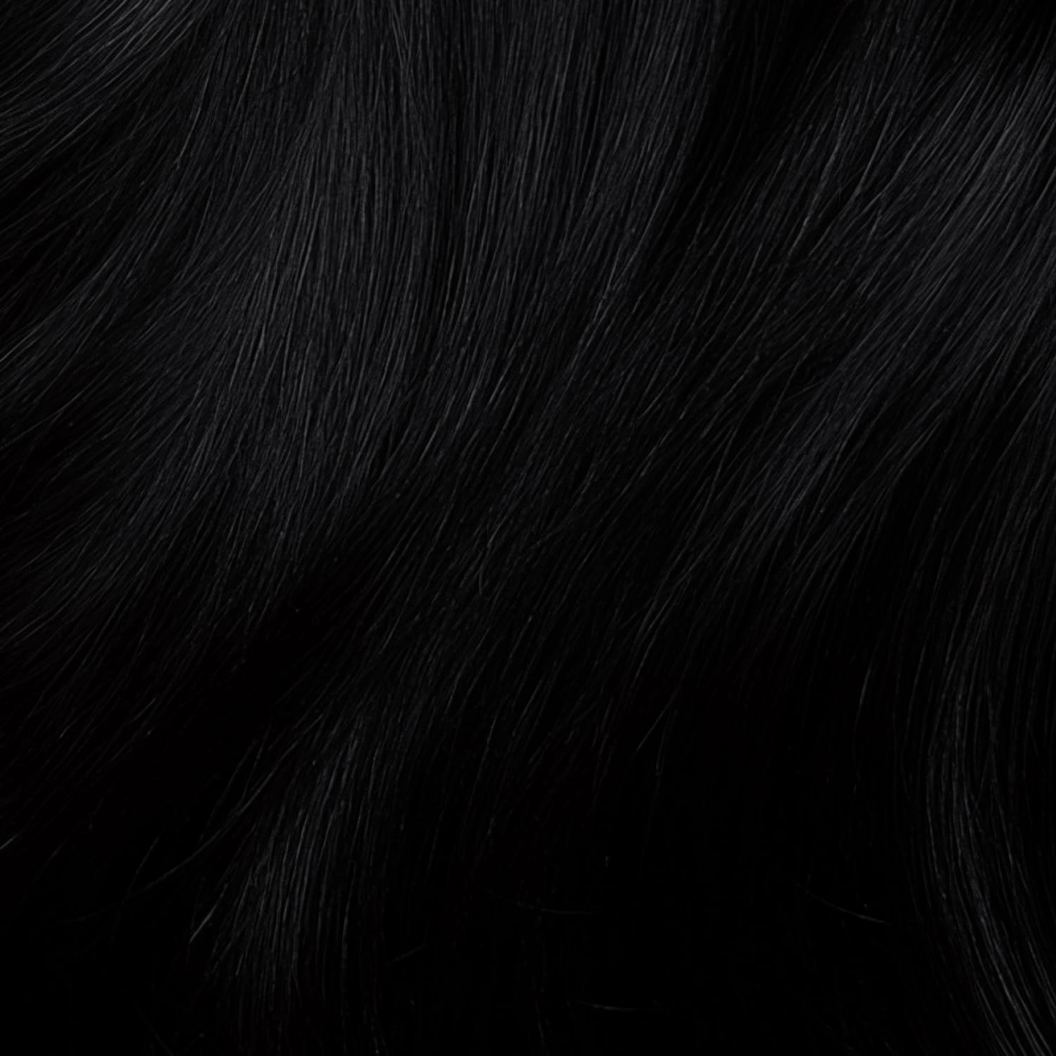 GOO GOO Genius Clip in Hair Extensions, 14inch 110g 7pcs, Seamless PU Clip in Hair Extensions, Virgin Real Human Hair, #1 Jet black