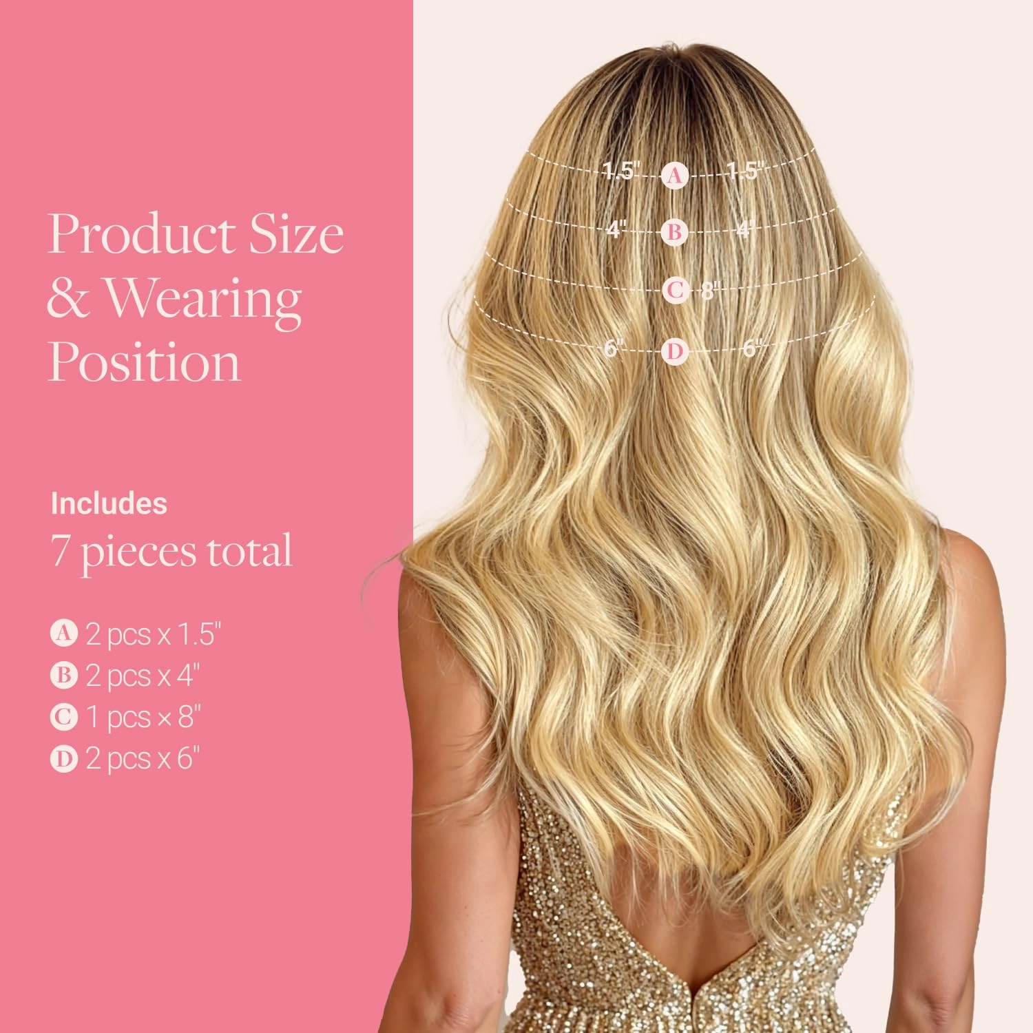 GOO GOO Genius Clip in Hair Extensions, 14inch 110g 7pcs, Seamless PU Clip in Hair Extensions, Virgin Real Human Hair, #P16/22A Light Blonde Highlighted Golden Blonde