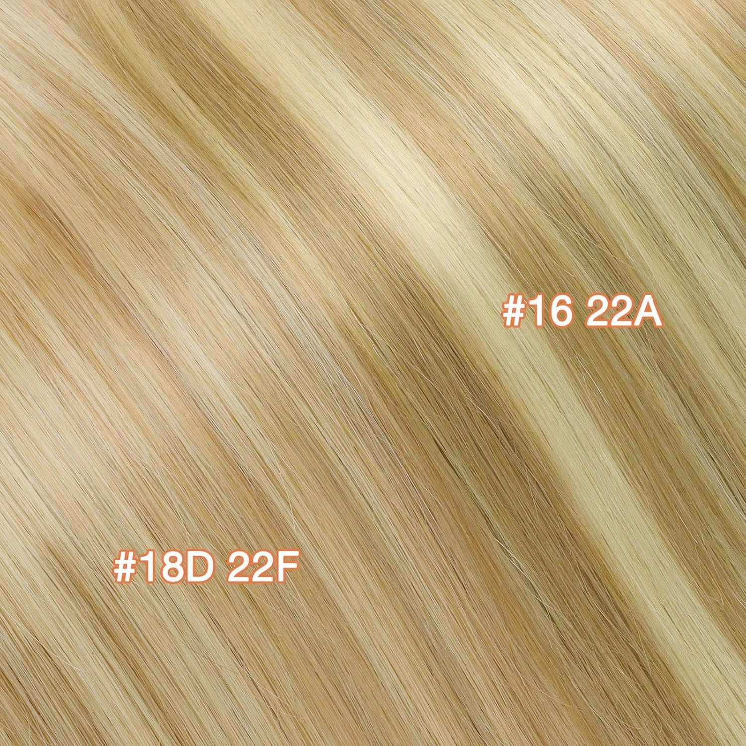 GOO GOO Invisi Edge Clip in Hair Extensions 20inch 150g 7Pcs Injected Seamless PU Clip in Hair Extensions, Virgin Real Human Hair, 16/22 Light Blonde Highlighted Golden Blonde