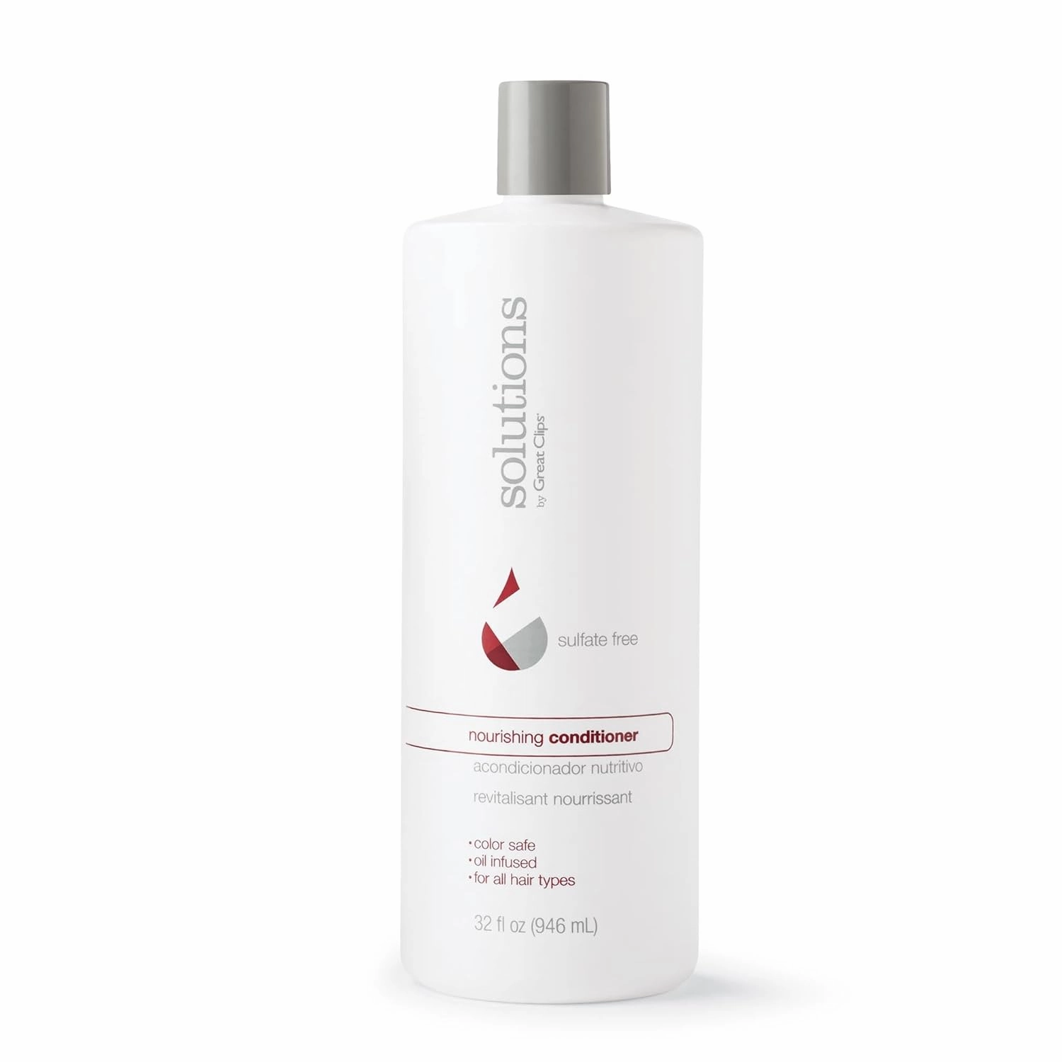 GREAT CLIPS Solutions Nourishing Conditioner | Argan Oil | Sulfate and Paraben Free | Hydrates and Repairs Hair | Safe for Colored-Treated Hair (32oz)