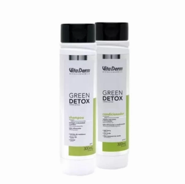 Green Detox Purifying Hair Oiliness Control Scalp Treatment Kit 2x300ml - Vita Derm