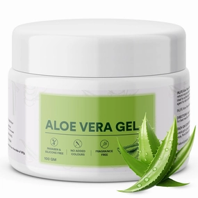 GT Aloe Vera Gel for Face & Hair | Pure & Natural | Paraben Free | Silicone Free | No Added Colors | Women and Men - 100g