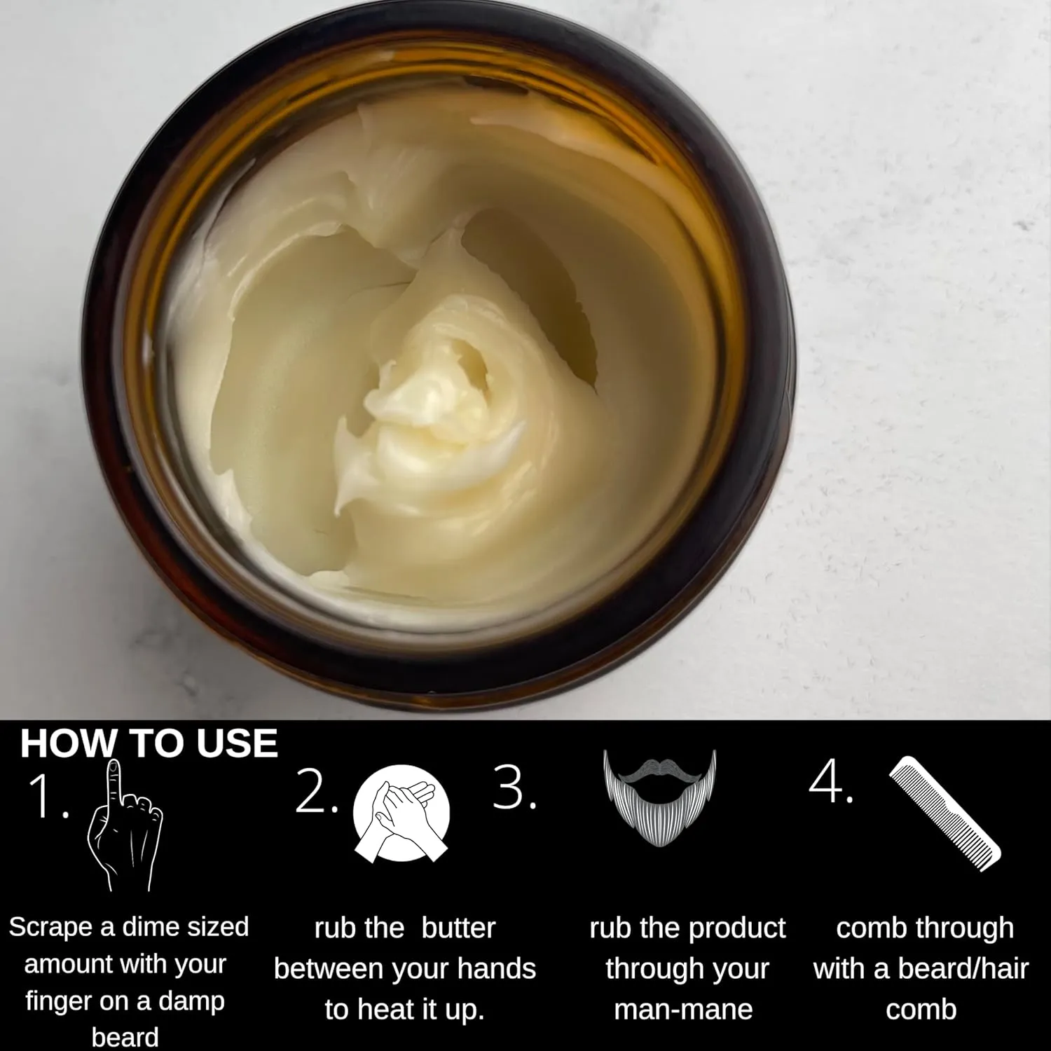 Hair & Beard Butter for Men Leave-in Conditioner - Tobacco & Vanilla - Strengthen & Soften While Relieving Itch – Made in USA -Organic Natural Ingredients | The Best Beard Butter - 2 oz.