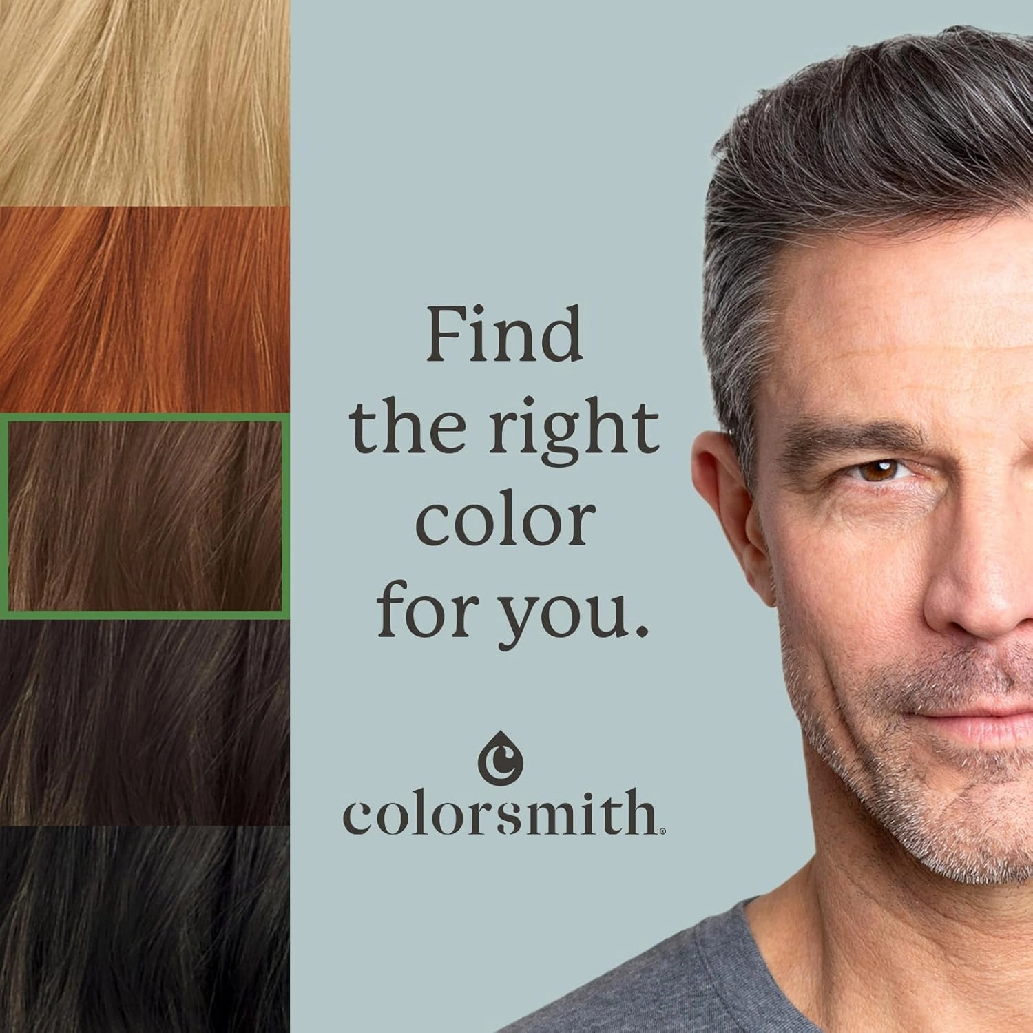 Hair & Beard Color for Full Gray Coverage 2 pack - Light Ash Brown - Ammonia-Free Complete Men’s At-home Beard & Hair Dye Kit, Professional-grade Permanent Hair Color (6.1)