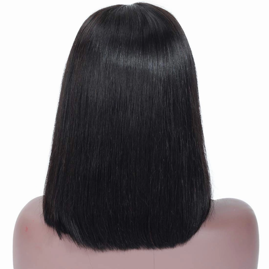 Hair Brazilian Virgin Remy Human Hair 13x4 Straight Short Bob Wig For Black Women 150% Density Unprocessed Pre Plucked Glueless Nature Color Can Be Dyed and Bleached(10 Inch)