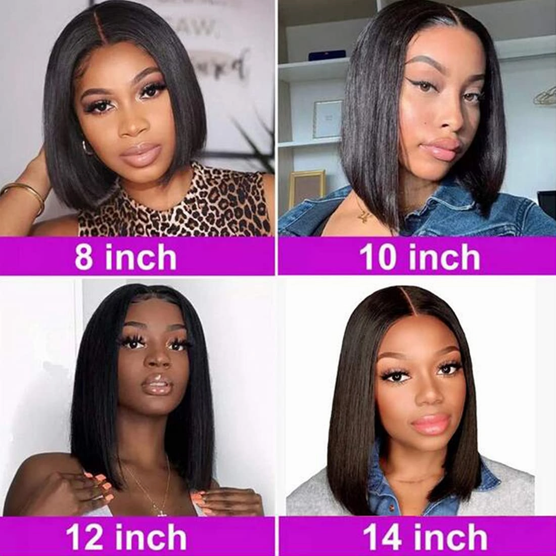 Hair Brazilian Virgin Remy Human Hair 13x4 Straight Short Bob Wig For Black Women 150% Density Unprocessed Pre Plucked Glueless Nature Color Can Be Dyed and Bleached(10 Inch)