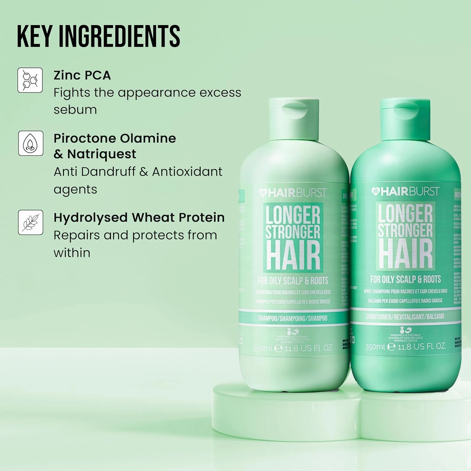 HAIR BURST Shampoo & Conditioner Set for Oily Hair — Deep Cleansing, Purifying & Hydrating with Tropical Aroma - Promotes Growth, Reduces Hair Loss-Free of SLS, Silicones & Parabens - Made in UK