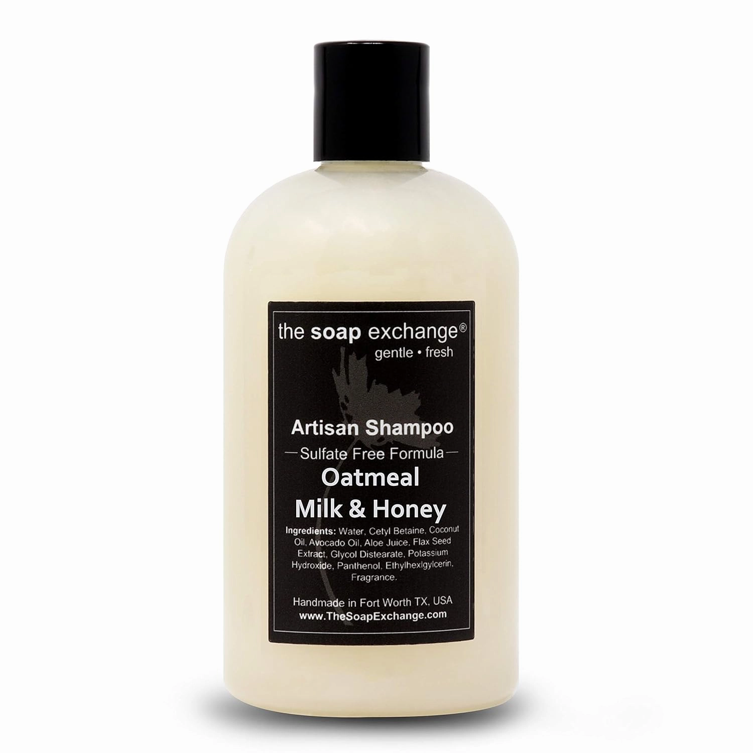 Hair Shampoo - Oatmeal, Milk & Honey Scent - Hand Crafted 12 fl oz / 354 ml Natural Artisan Hair Care, Gentle, Sulfate & Paraben Free, Cleanse, Moisturize, & Protect. Made in USA.