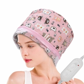 Hair Steamer Heat Cap for Deep Conditioning, Thermal Steamer Cap for Natural Hair, Portable Electric Hot Treatment Cap for Home Use(110V, US Plug)