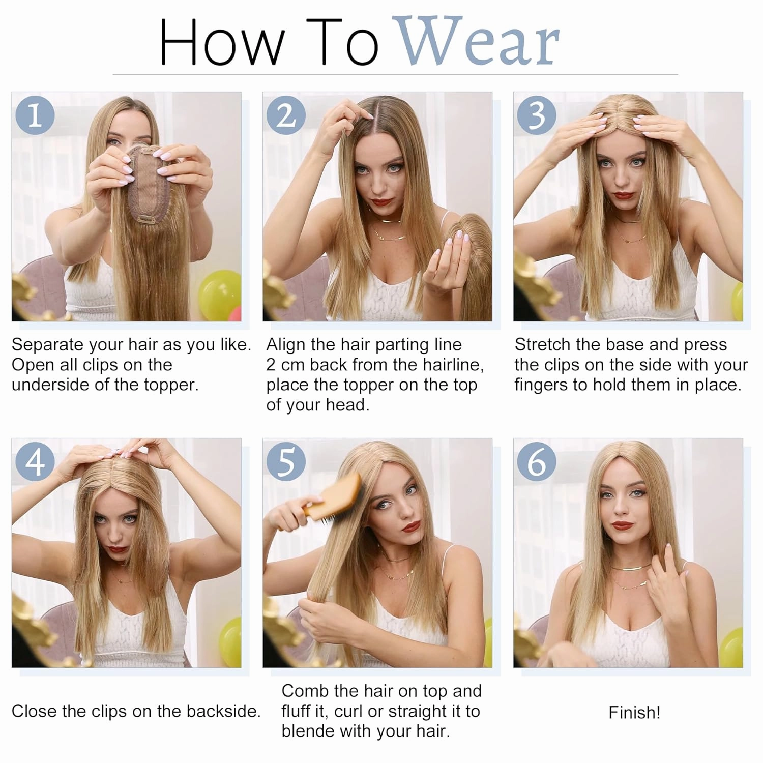 Hair Toppers for Women Real Human Hair No Bangs 7 * 13 CM Silk Base Clip In Topper Hairpieces Wiglet Top Hair Pieces for Women With Thinning Hair -6 Inch Dark Brown