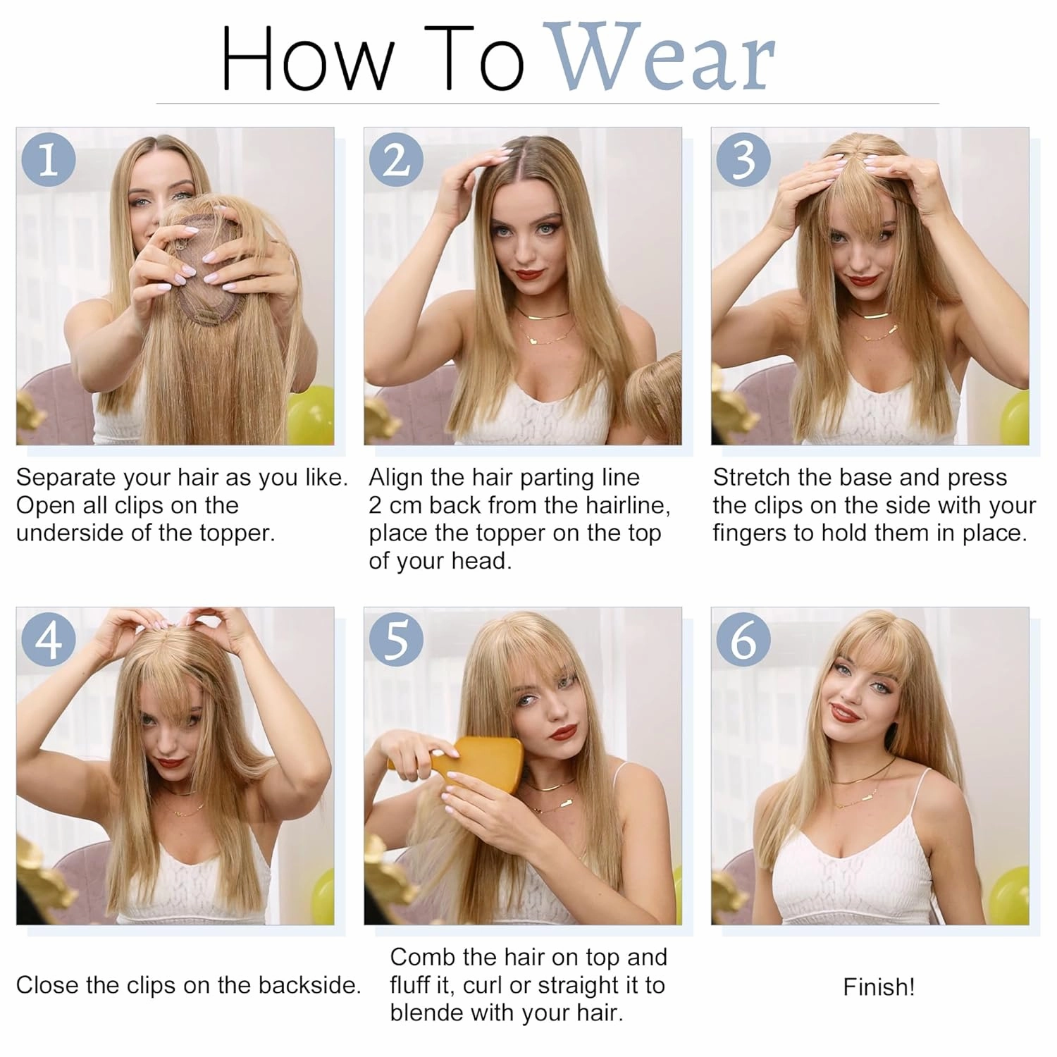 Hair Toppers for Women Real Human Hair With Bangs 7 * 13 CM Silk Base Clip In Topper Hairpieces Wiglet Top Hair Pieces for Women With Thinning Hair -6 Inch Medium Brown