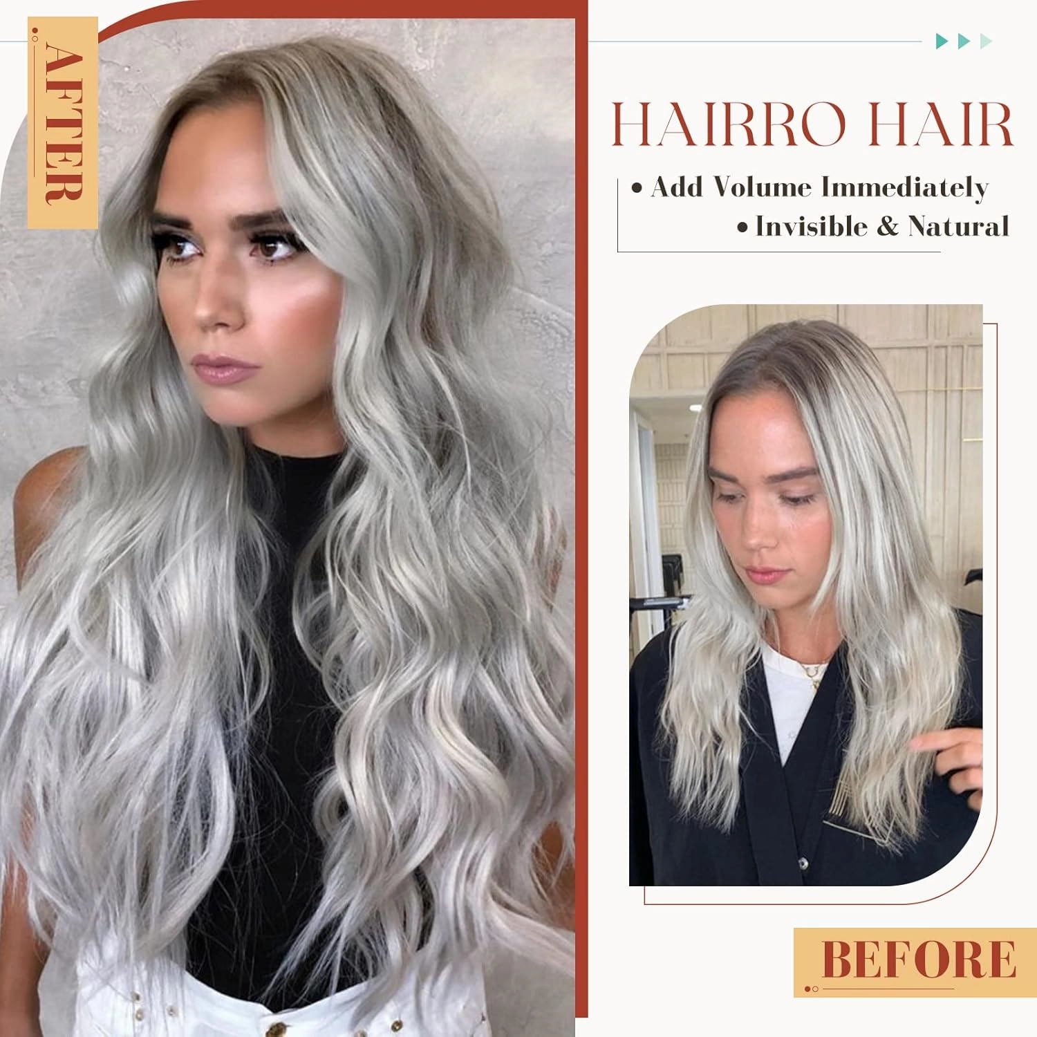 Hairro Tape In Human Hair Extensions For Women 12 inch 40g 20pcs #GREY