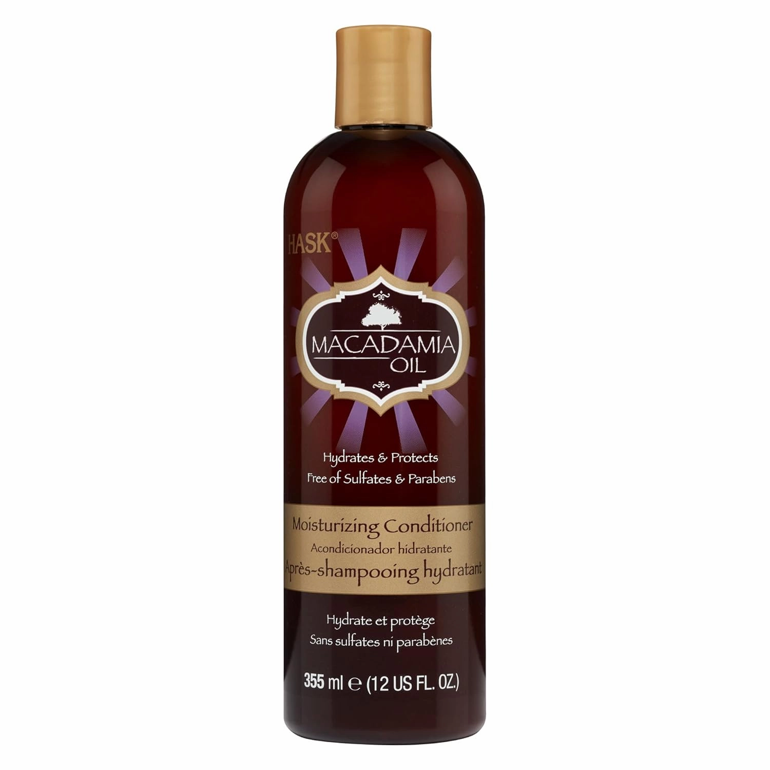 Hask Conditioner Macadamia Oil Moisturizing 12 Ounce (354ml) (3 Pack)