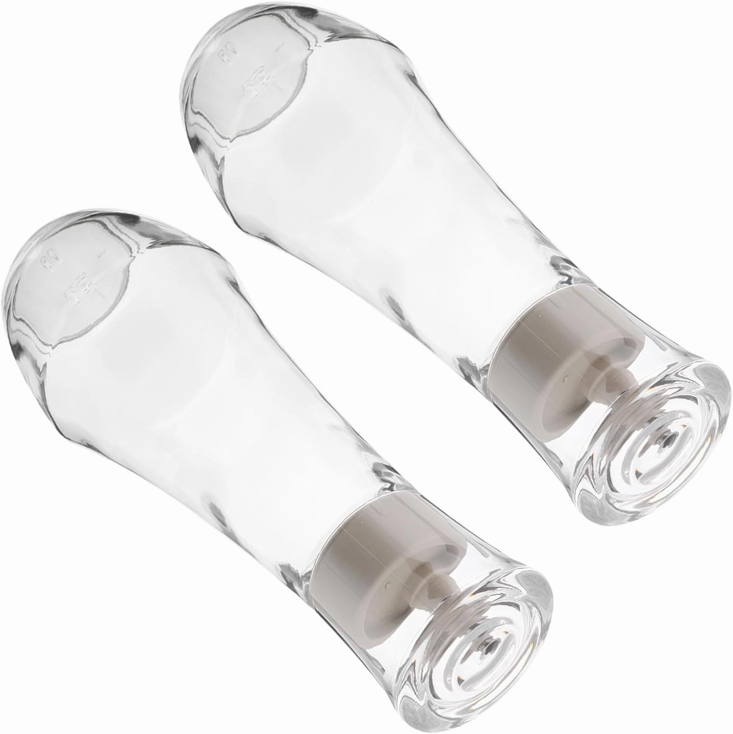 HEALLILY 2pcs Glass Mouthwash Dispenser Clear Refillable Pump Bottles with Lid Cup for Bathroom Kitchen and Countertops Versatile Oral