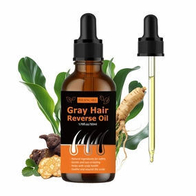 Herbal Gray Hair Reverse Essential Oil for Man & Woman, Grey Hair Darkening Conditioner Essence, Restore Natural Black Color With Usma Polygonum Multiflorum Herb Oil Blend for Hair Growth Serum
