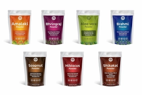 Herbal Powder for Hair Growth| Combo of 7 Herbal Hair Mask | Amalaki, Bhringraj, Brahmi, Soapnut, Shikakai, Aloe vera & Hibiscus (Each 100g) | Resealable pack