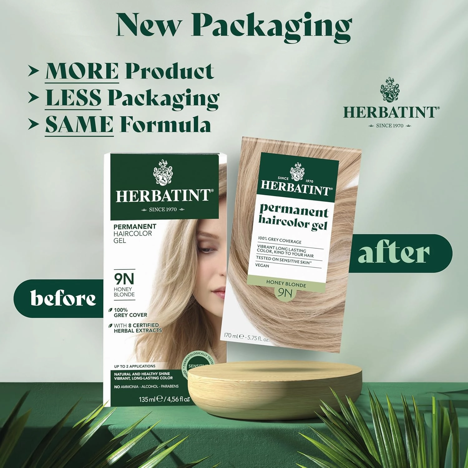 Herbatint Permanent Hair Dye For Women - 9N Honey Blonde - For Up To 100% Gray Coverage of Resistant Gray Hair - Ammonia-Free, Alcohol-Free & Vegan - Salon Influenced Hair Color 5.75 fl oz