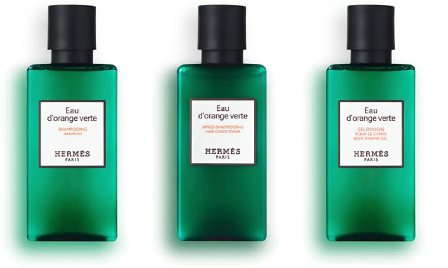 Hermes Eau d'Orange Verte Amenity Set Includes [1]Shower Gel [1]Shampoo and [1]Conditioner 80ml 2.7 ounces each