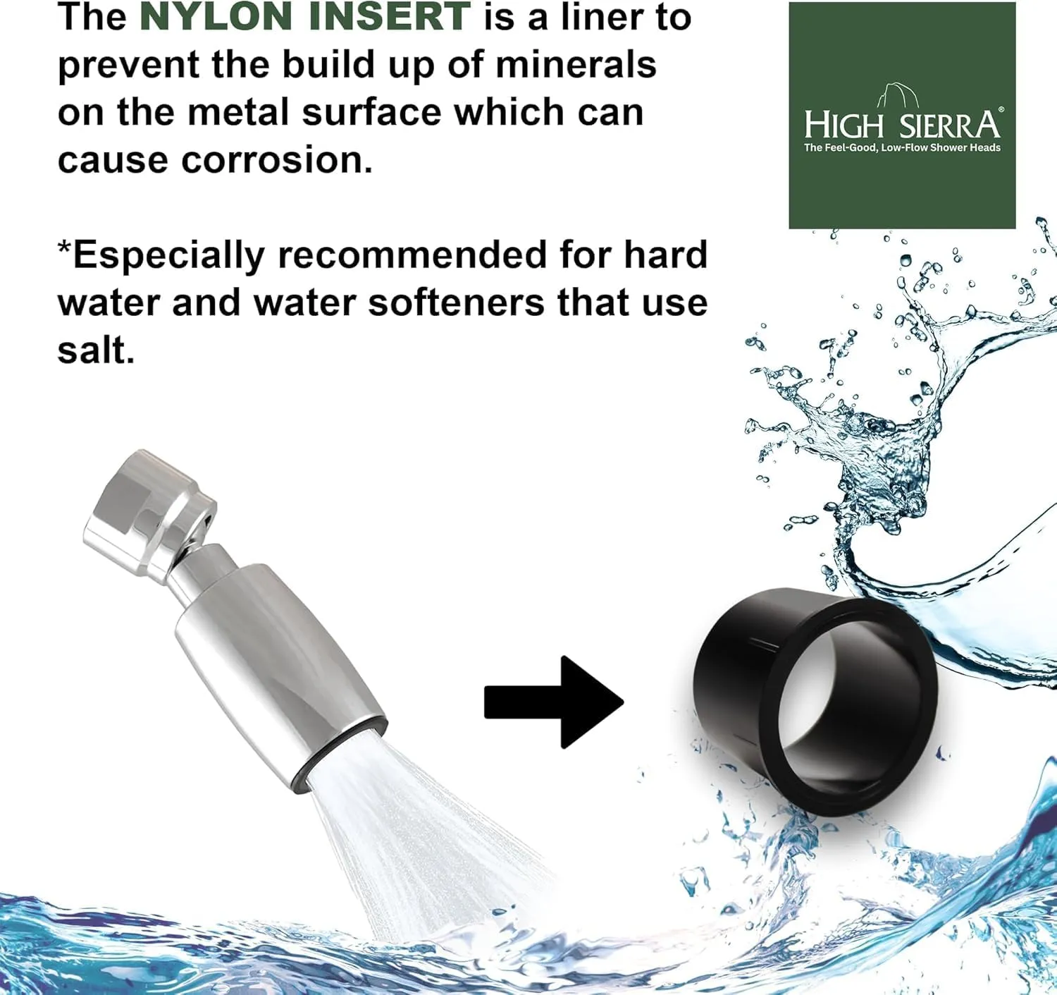 High Sierra Showerheads® - CLASSIC™ Solid Metal 1.5 GPM Award Winning, Ultra Low Flow Shower Head, Pattented Nozzle Never Clogs - Polished Chrome Finish