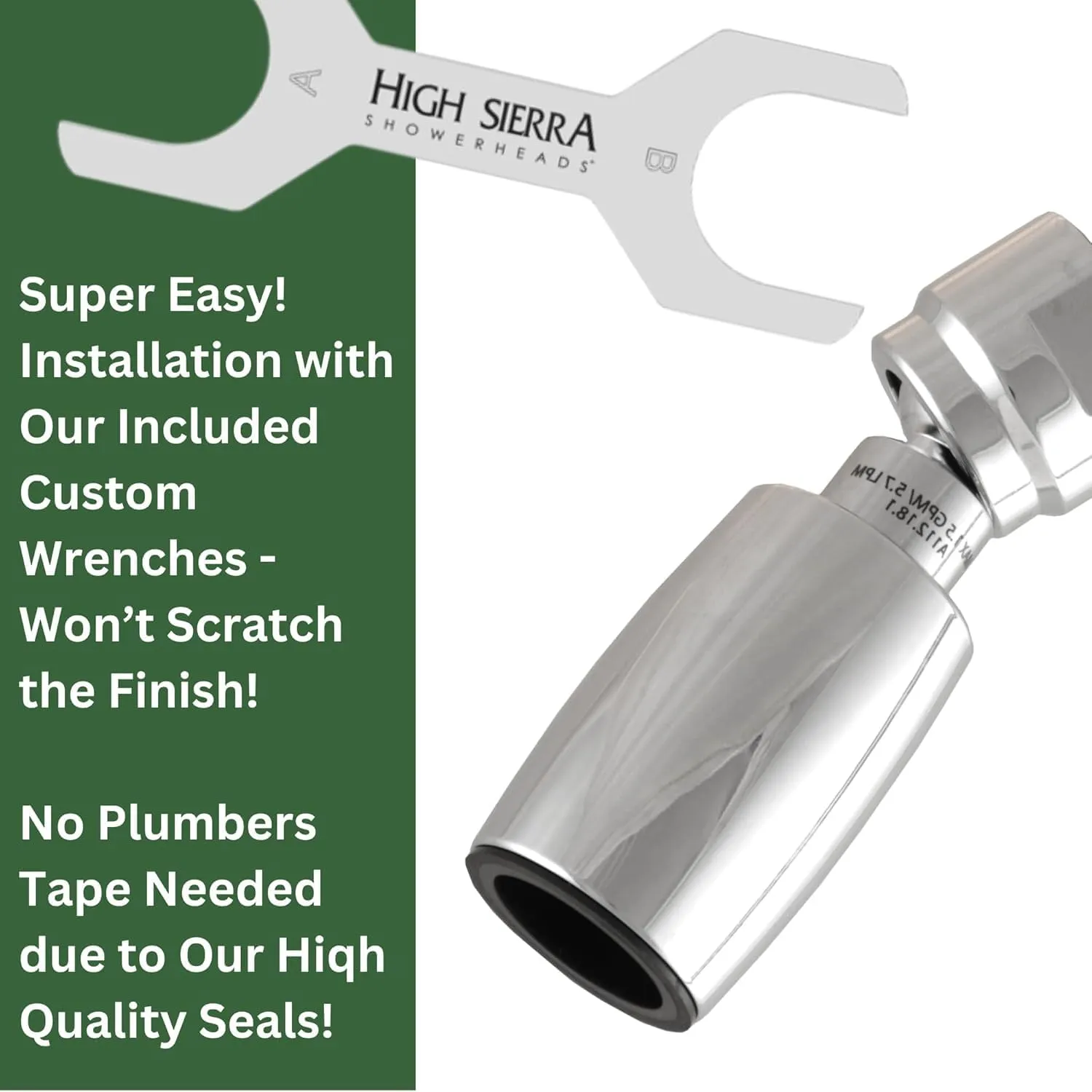 High Sierra Showerheads® - CLASSIC™ Solid Metal 1.5 GPM Award Winning, Ultra Low Flow Shower Head, Pattented Nozzle Never Clogs - Polished Chrome Finish