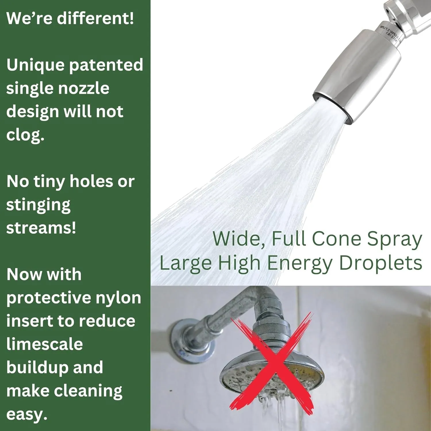 High Sierra Showerheads® - CLASSIC™ Solid Metal 1.5 GPM Award Winning, Ultra Low Flow Shower Head, Pattented Nozzle Never Clogs - Polished Chrome Finish