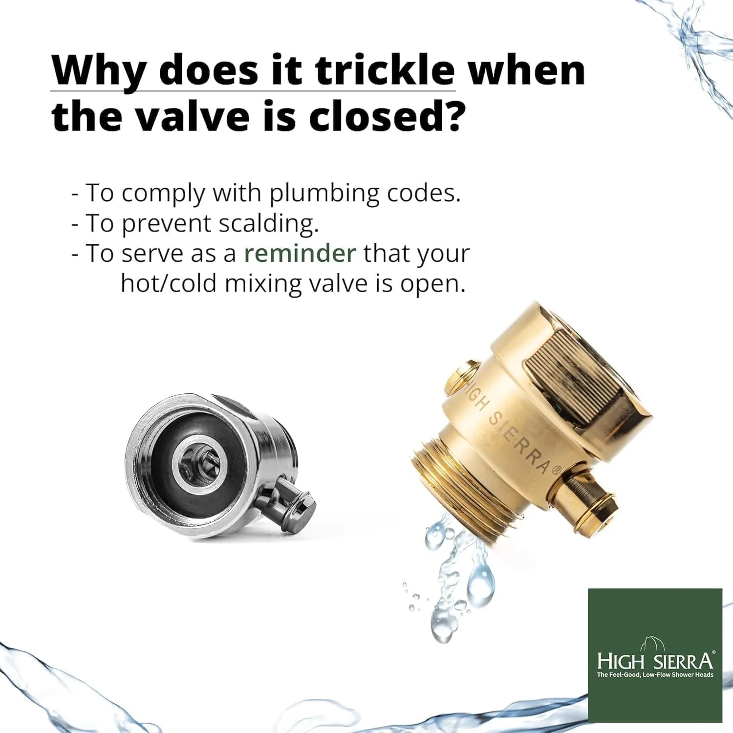 High Sierra Showerheads® - CLASSIC™ Solid Metal 1.8 GPM Award Winning, Low Flow Shower Head with Trickle Valve, Patented Nozzle Never Clogs - Brushed Nickel Finish