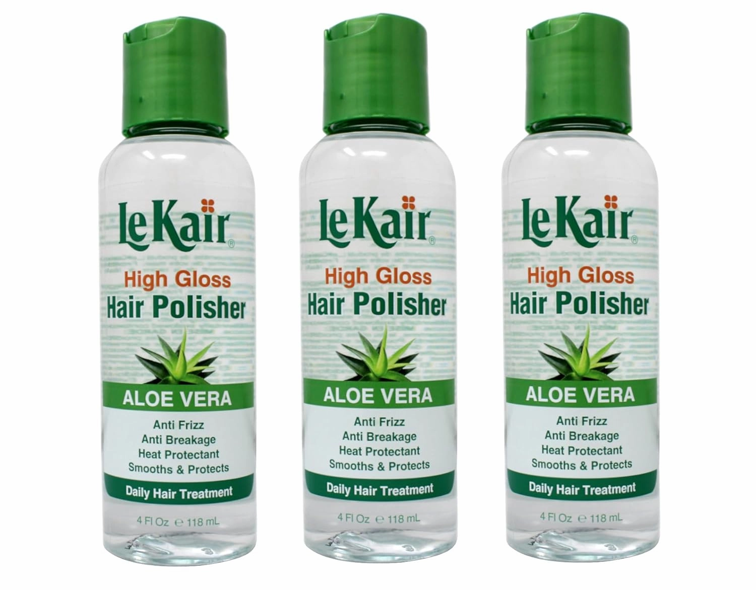High Gloss Hair Polisher with Aloe Vera, Anti Frizz, Anti Breakage, Heat Protectant, Smooths & Protects Daily Hair Treatment 4 fl. Oz - 3 Pack