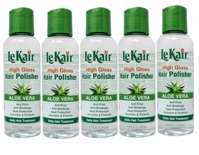 High Gloss Hair Polisher with Aloe Vera, Anti Frizz, Anti Breakage, Heat Protectant, Smooths & Protects Daily Hair Treatment 4 fl. Oz - 5 Pack
