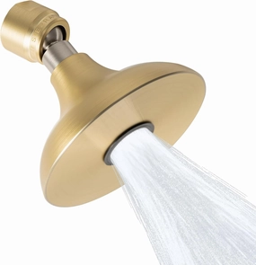 High Sierra Showerheads® - HALF DOME® Solid Metal 1.25 GPM Rain Shower, Ultra Low Flow Shower Head, Patented Nozzle Never Clogs - Brushed Gold Finish