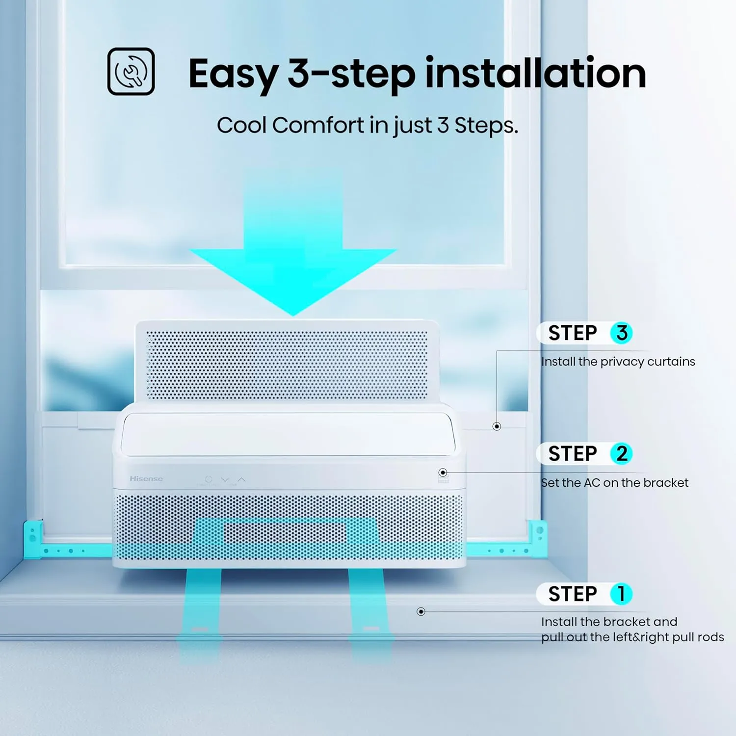 Hisense AWL1225TW1W Window Air Conditioner, 12,000 BTU, White