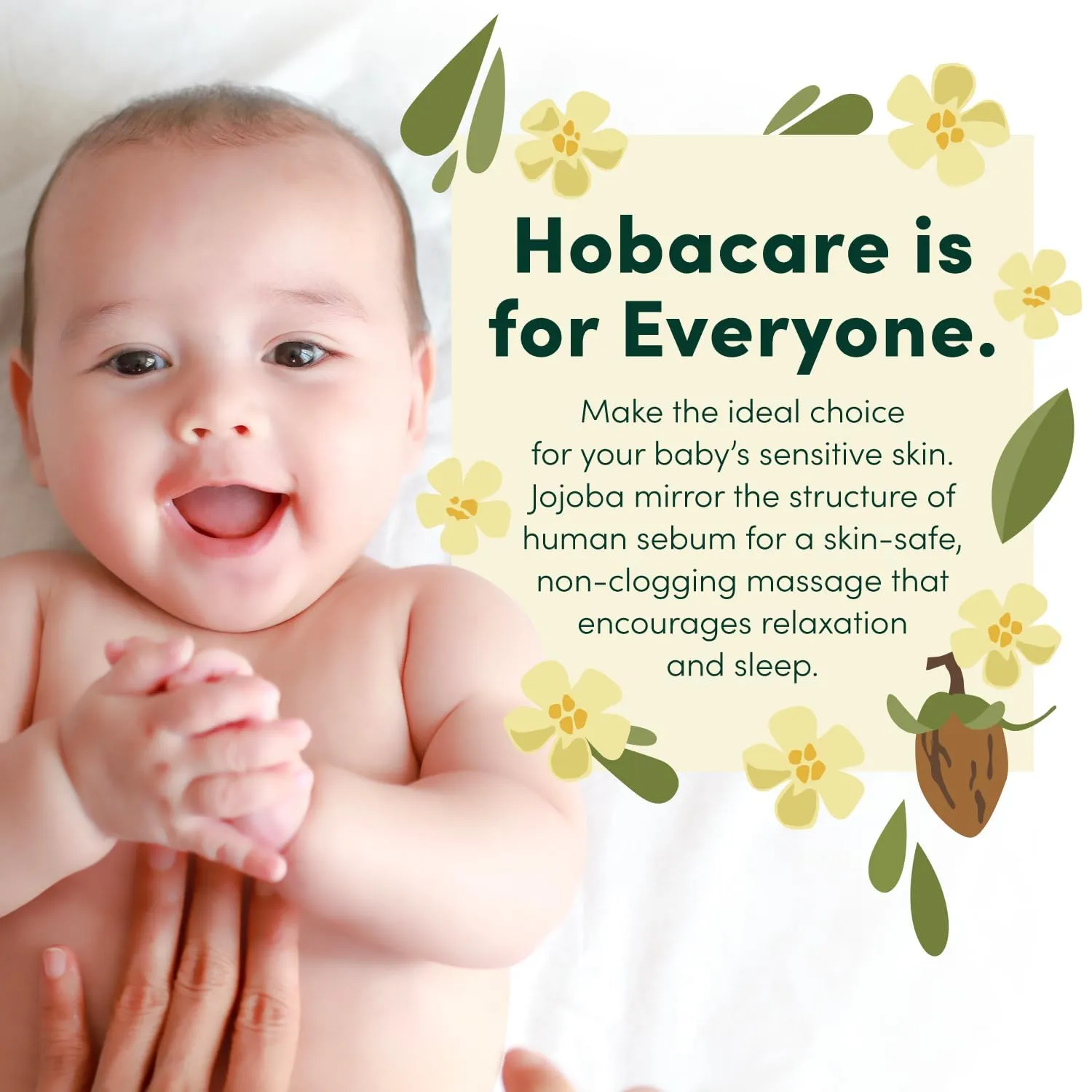 HobaCare 100% Pure, Unrefined Organic Jojoba Oil for Skin & Nails - Moisturizing Body Oil & Face Moisturizer for Dry Skin - Natural Treatment for Hair & Beard Care (8.45 fl oz)