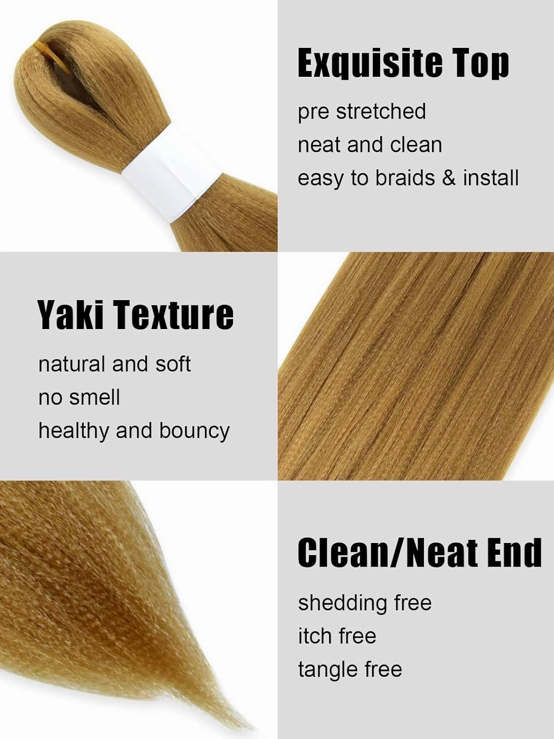 Honey Blonde Braiding Hair 12 Inch Pre Stretched Hair Short Straight Crochet Braids Yaki Texture Synthetic Fiber 8 Packs (27#/Honey Blonde)