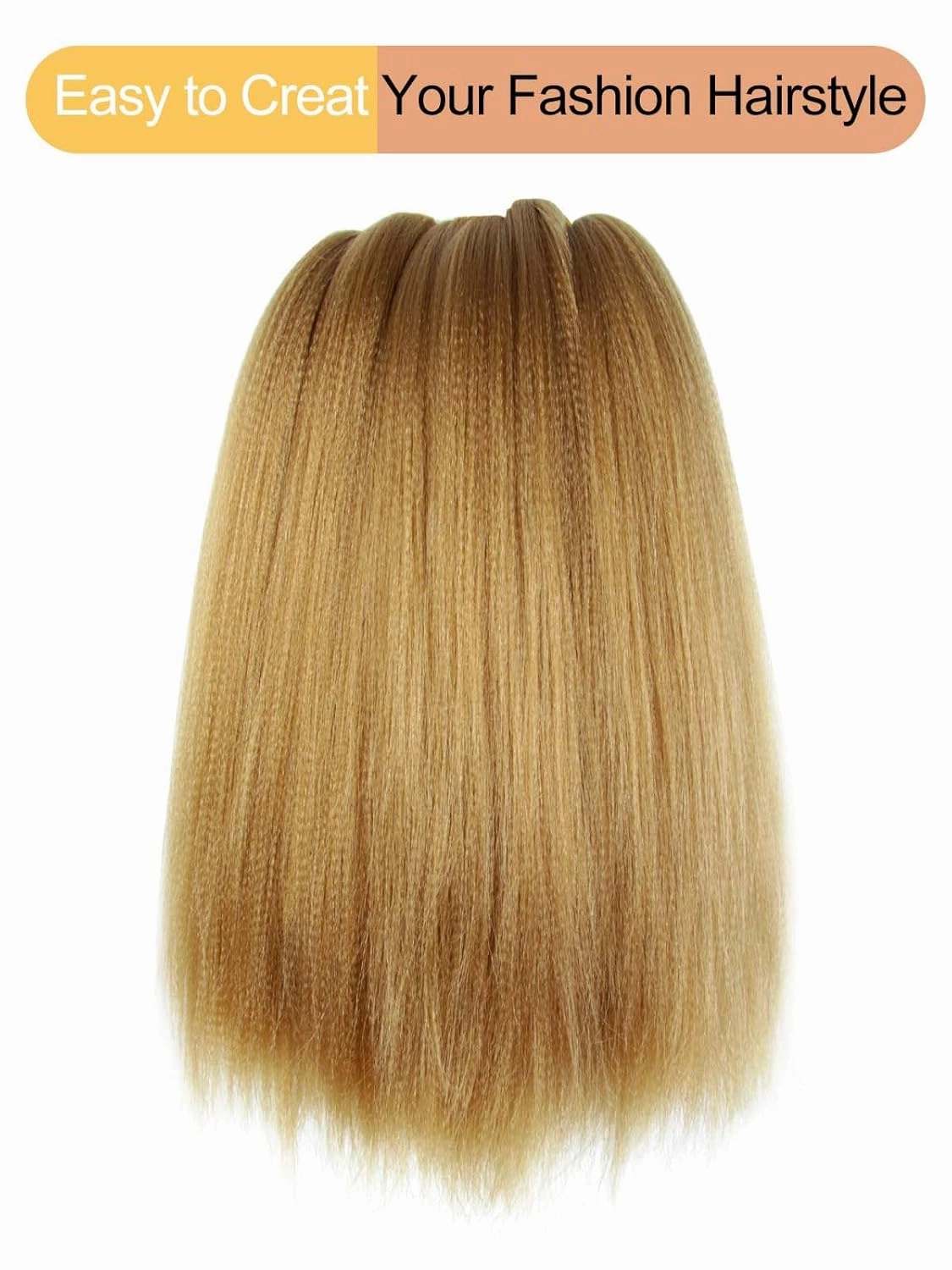 Honey Blonde Braiding Hair 12 Inch Pre Stretched Hair Short Straight Crochet Braids Yaki Texture Synthetic Fiber 8 Packs (27#/Honey Blonde)