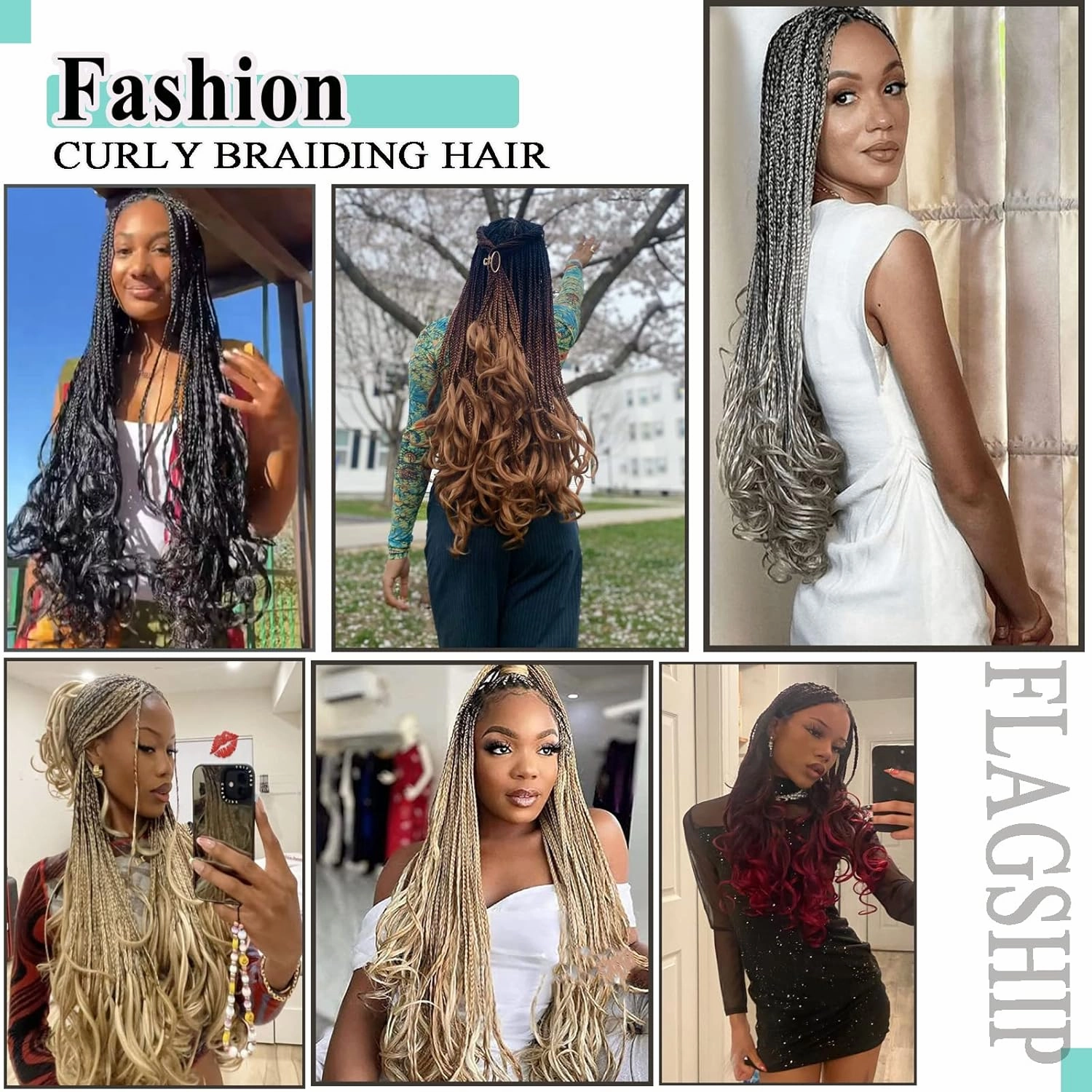 Honey Blonde French Curls Braiding Hair 8packs 26inch 27/613 Color Pre Stretched Curly Ombre Braiding Hair for Goddess Box Braids Hair Bounce Curl Loose Wave Crochet Braids for Black Women