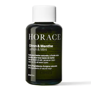 HORACE Lemon & Mint Beard Oil for Men - Conditioner with Argan Oil - Gentle Beard Care for All Skin Types - Citrus, Aromatic Scent, 1 fl.oz