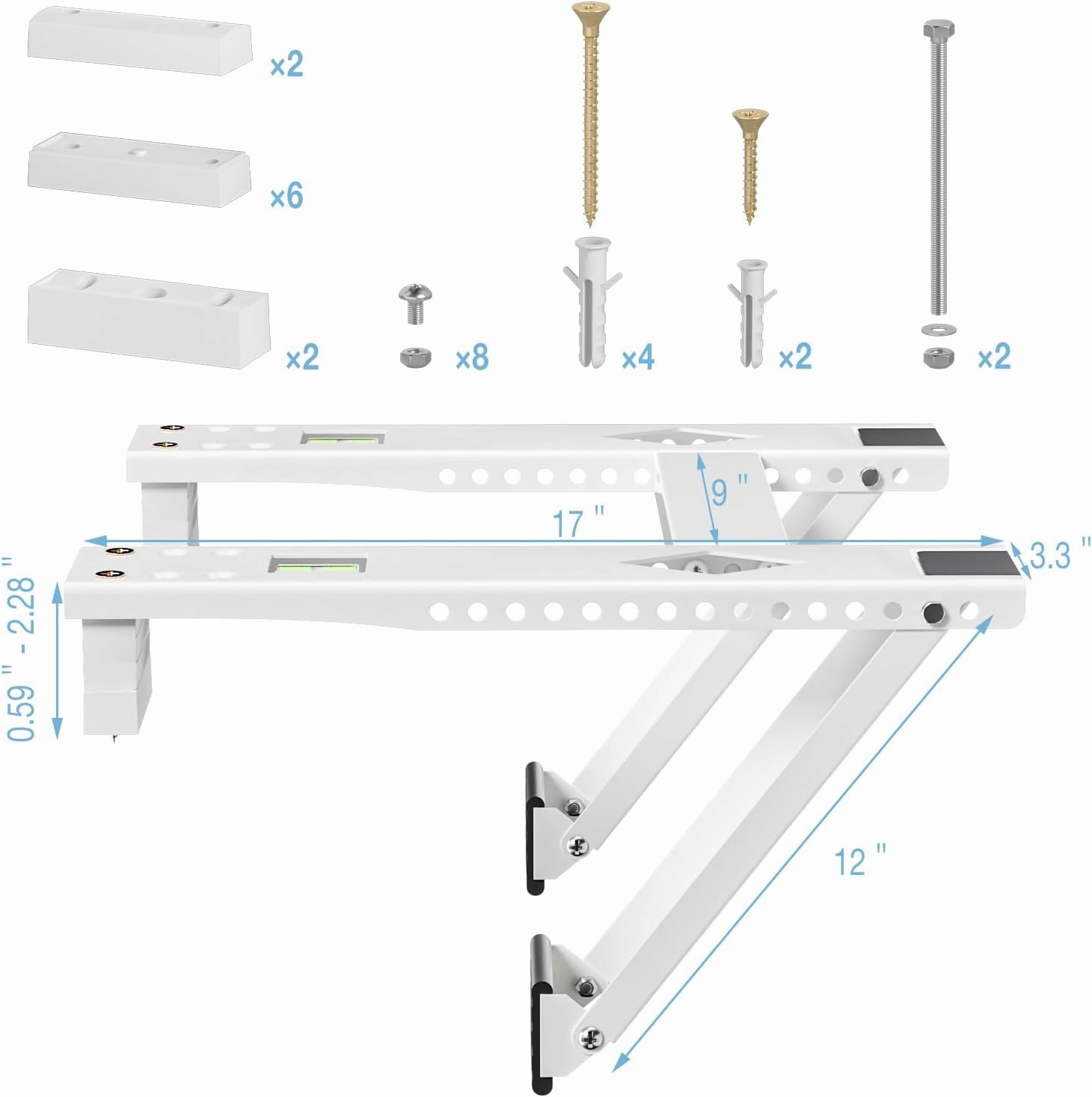 HOXHA Window Air Conditoner Bracket, Universal Window Air Conditioner Support Bracket, Heavy Duty Window AC Mount, Air Conditioner Holder for Hung Window, Support Up to 200 lbs