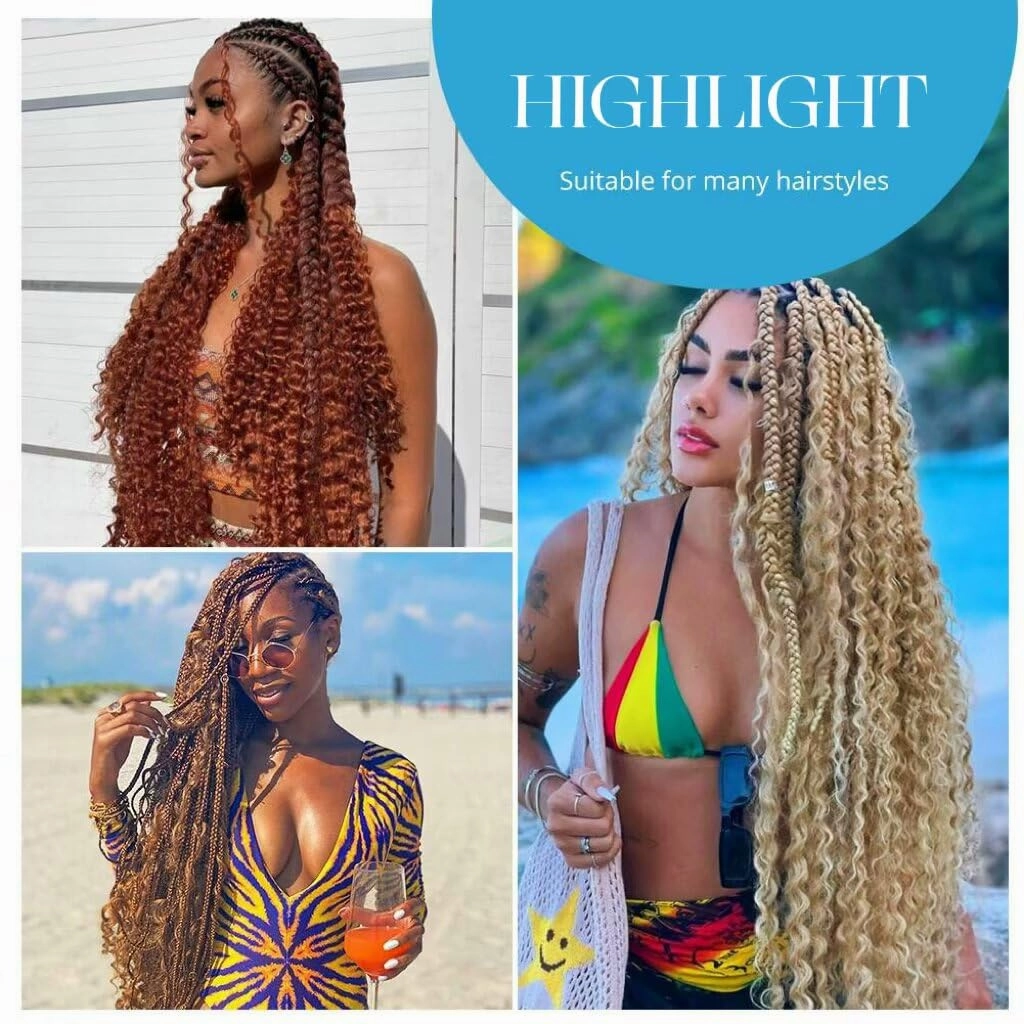 Human Braiding Hair for Boho Braids 150g 18 Inch Chocolate Brown Curly Boho Hair for Braiding Knotless 12A Deep Wave Bulk Bohemian 3 Bundles/Pack Color 4