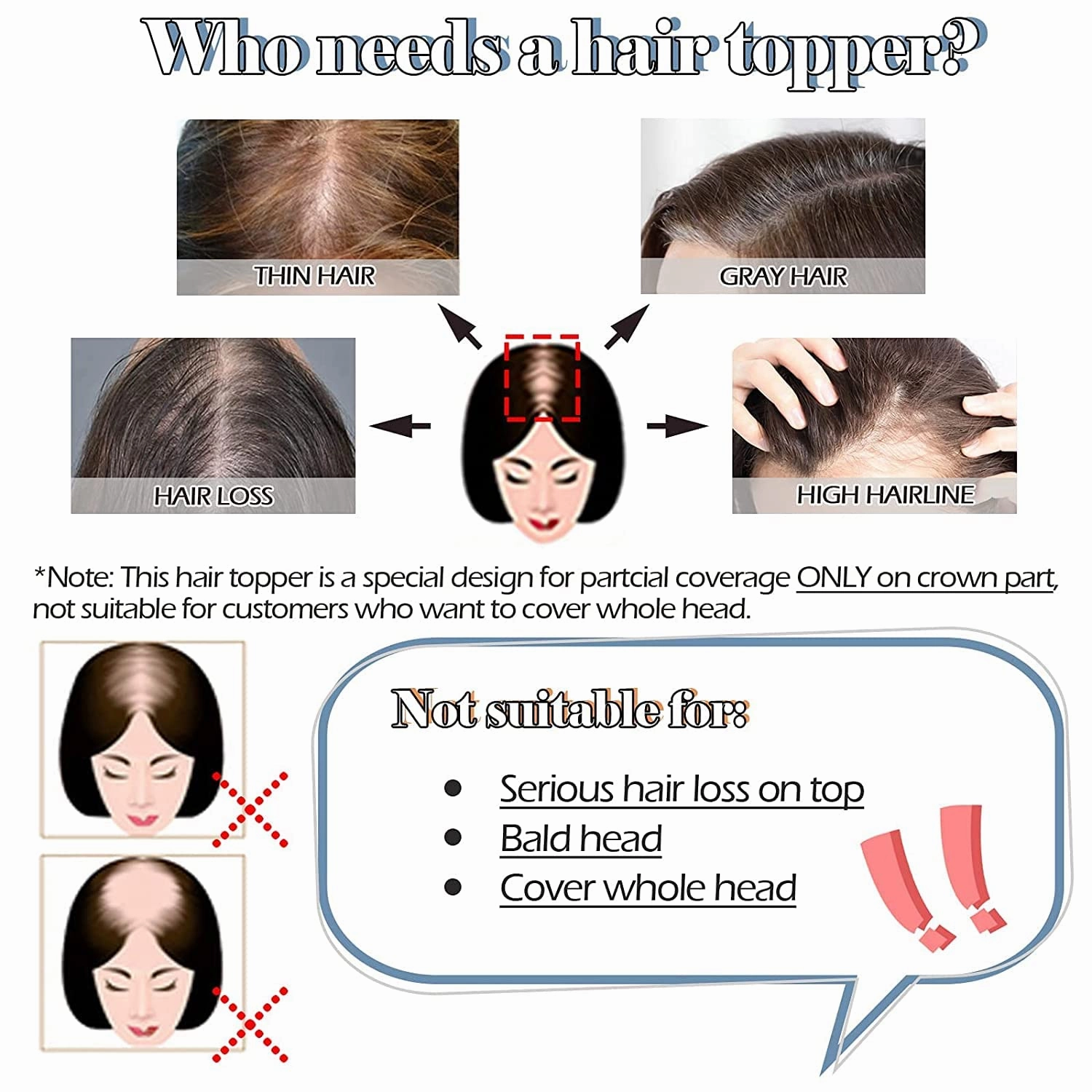 Human Hair Toppers 150% Density Silk Base Clip in Topper Top Hair Pieces For Women with Thinning Hair/Hair Loss Cover Gray Hair Natural Color (8x12, 12)