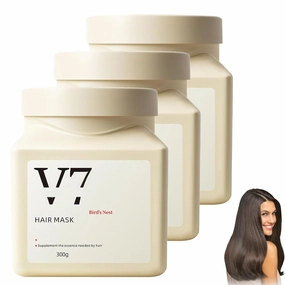 Hydrating Bird’s Nest Hair Mask, Birds Nest Moisturizing Hair Mask, Softening Hair Mask, Deep Conditioning Repair Hair Mas k, Bird's Nest Amino Acid Extract Luxury Hair Care Protein Cream (3Pcs)