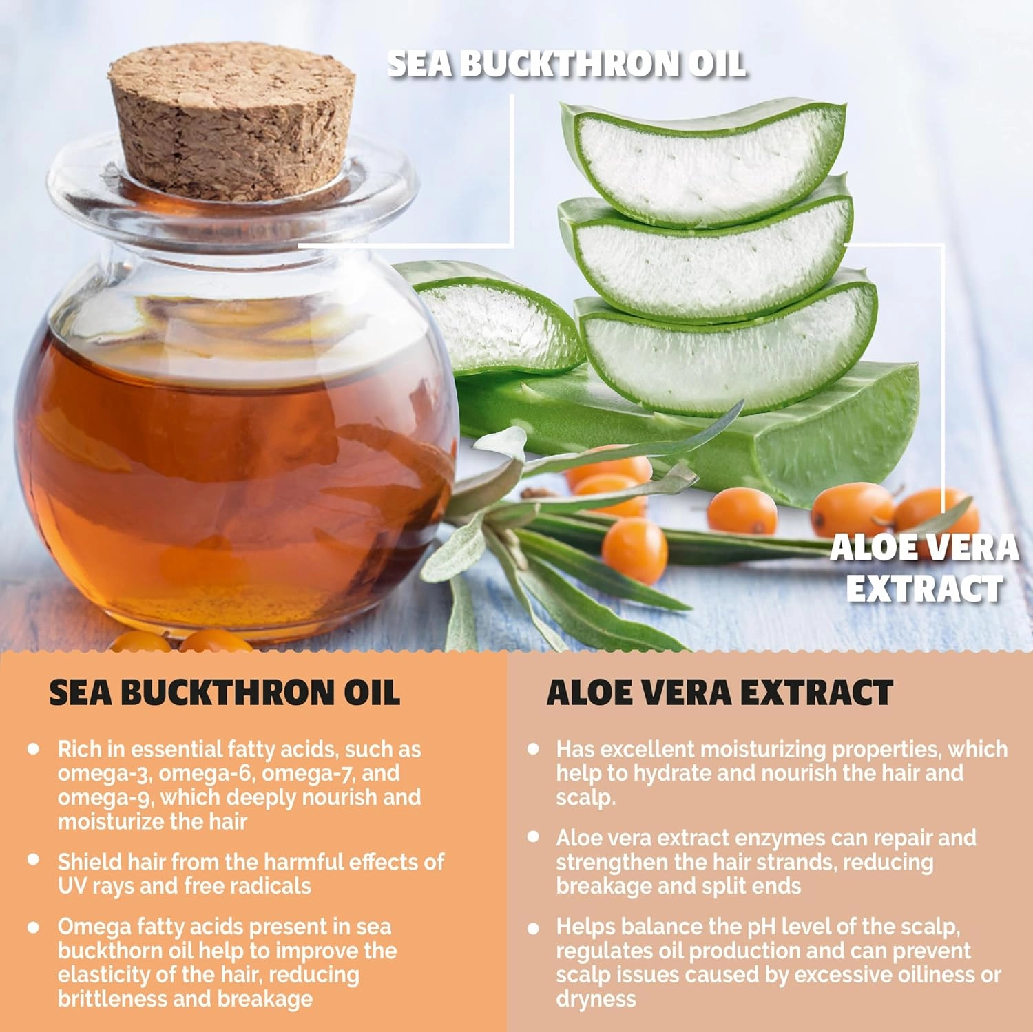 Hydrating Conditioner Bar with Sea Buckthorn Oil and Aloe Vera Extract, Vegan, Sulfate-Free, Phthalate-Free, Paraben-Free, Eco Friendly, 2.2 oz bar