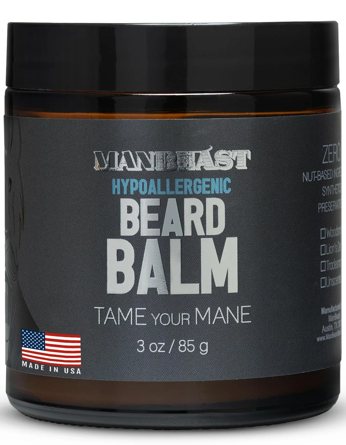Hypoallergenic Beard Balm for Men - Nut Free and 100% Natural, Conditioner for Men with Light Styling Hold - Made from Seed-Based Oil (Lion's Den)