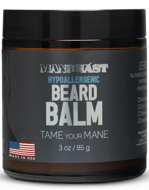 Hypoallergenic Beard Balm for Men - Nut Free and 100% Natural, Conditioner for Men with Light Styling Hold - Made from Seed-Based Oil (Lion's Den)